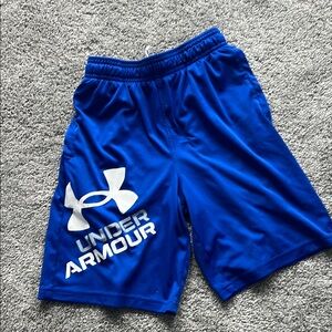 Under Armour Blue Athletic Shorts Moisture-Wicking Performance
